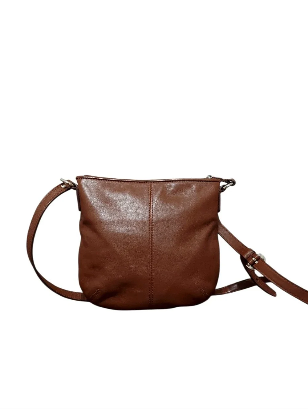 Coach Pleated Leather Mini Crossbody Bag With Chrome Hardware Gently Loved